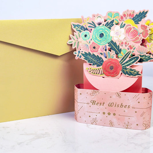 3D Pop Up Floral Bouquet Greeting Card
