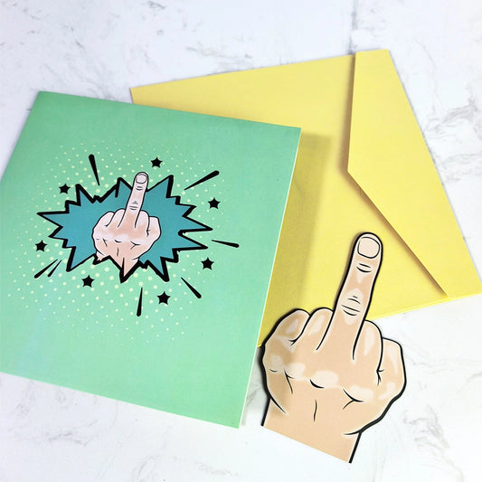 Funny Middle Finger 3D Pop Up Greeting Card