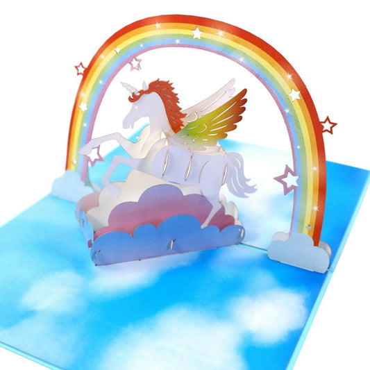Unicorn rainbow 3D pop up birthday greeting card