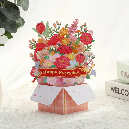 3D flower bouquet pop up card for mom