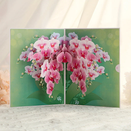 Close up of intricate pink Phalaenopsis orchid paper cut design
