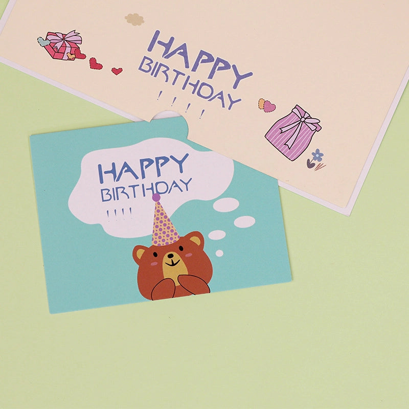 3D birthday card with cute bear design and Happy Birthday message insert