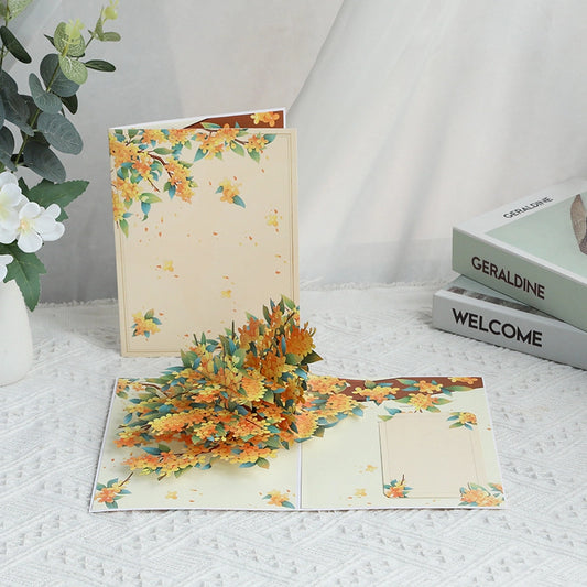 3D flower bouquet pop-up card with colorful sunflowers lilies and pink flowers
