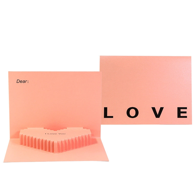 3D heart pop-up card with I Love You message