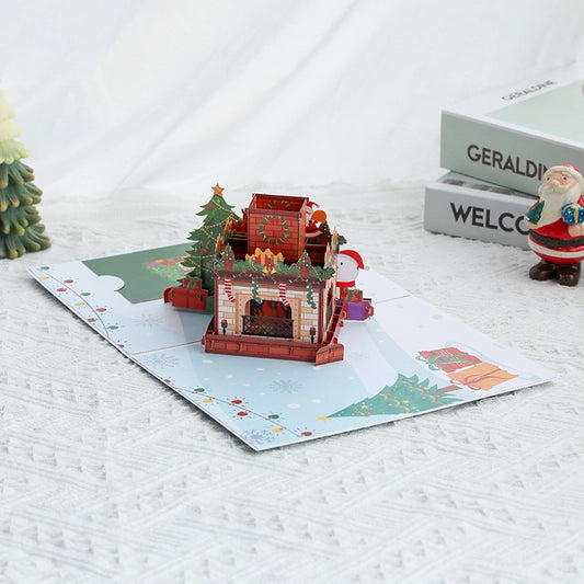 3D Christmas Pop-Up Card – Santa Fireplace