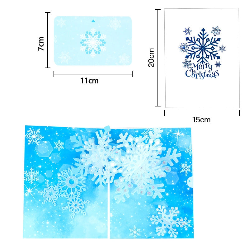 3D snowflake Christmas card size and pop-up design