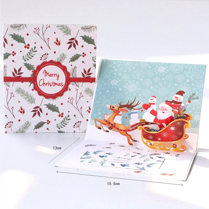 Festive 3D Christmas greeting card with Merry Christmas design