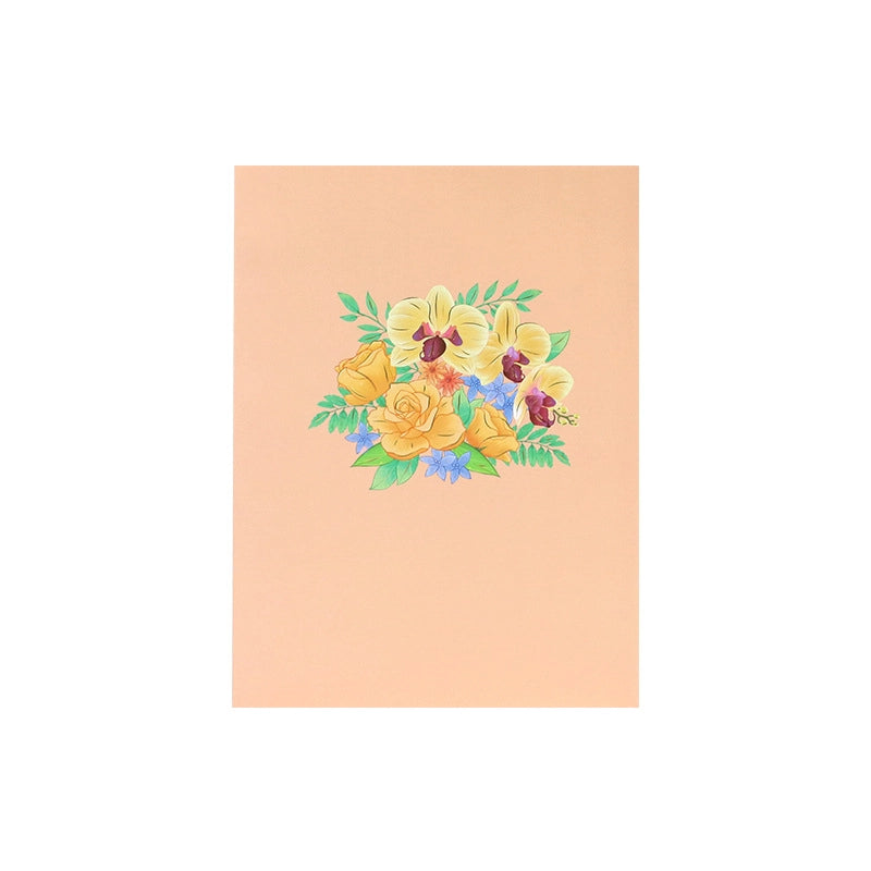 Floral greeting card cover with colorful flower bouquet design