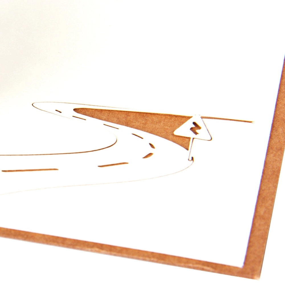 Detailed motorcycle paper pop-up card design
