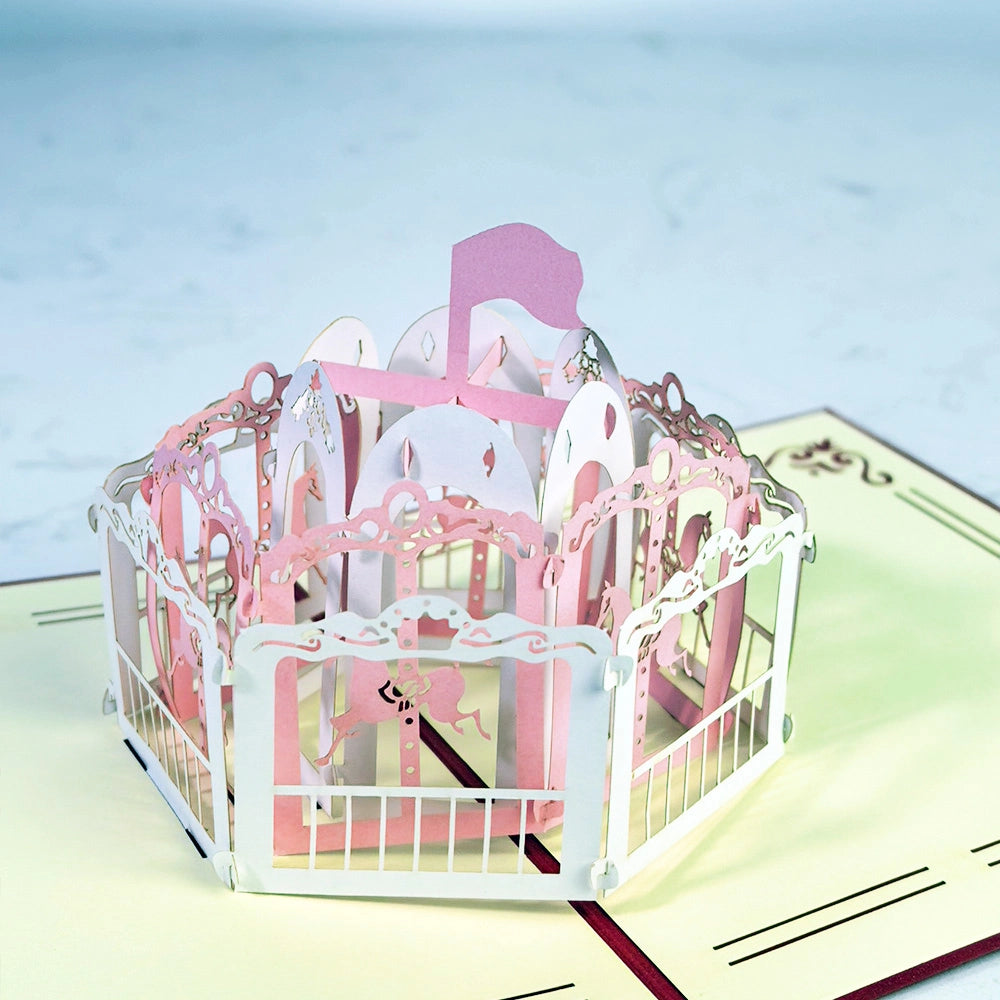 Premium Handmade Carousel Pop-Up Card Gift