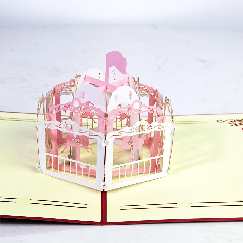 Unique 3D Carousel Greeting Card for Kids and Birthday Gifts