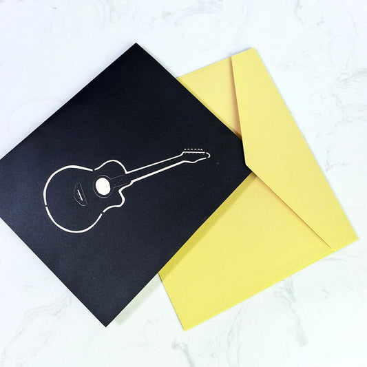 3D pop-up guitar greeting card with envelope