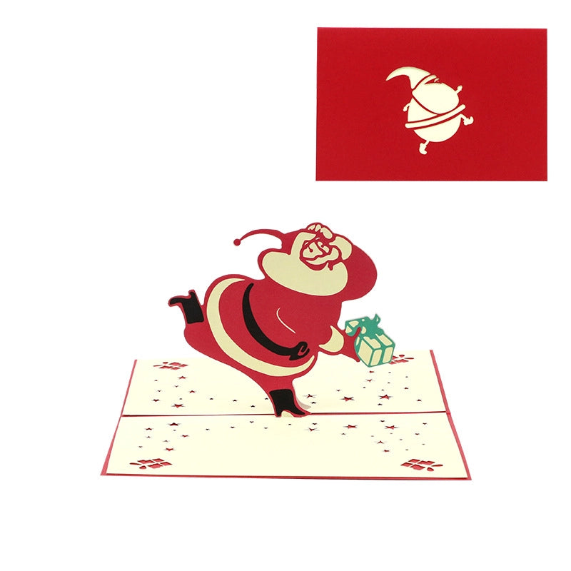 Detailed 3D pop-up Santa Christmas card close-up