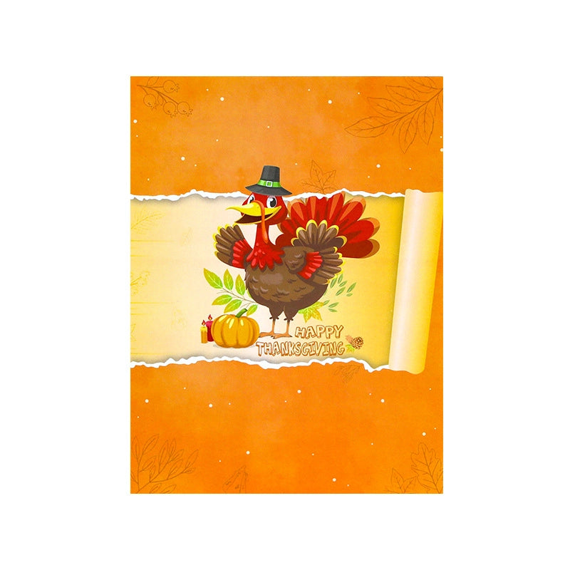 Thanksgiving turkey greeting card with 3D pop-up design