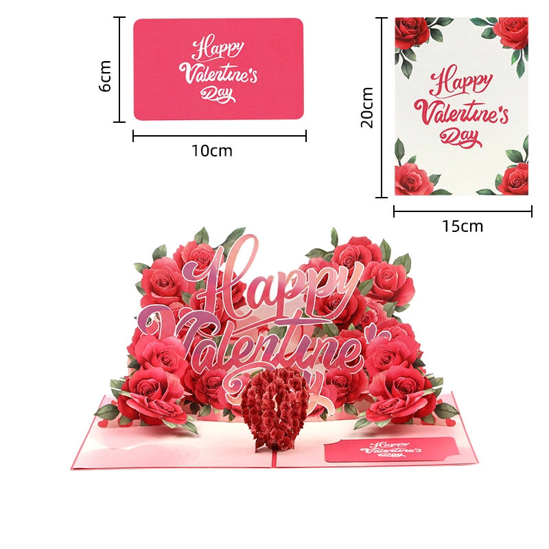 3D pop-up Valentine's Day card dimensions 15 x 20 cm