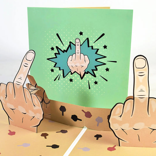 Funny Middle Finger 3D Pop Up Greeting Card