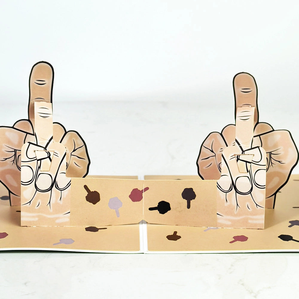 Funny Middle Finger 3D Pop Up Greeting Card