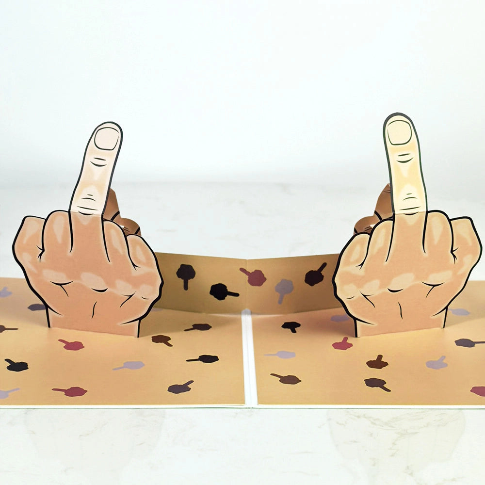 Funny Middle Finger 3D Pop Up Greeting Card
