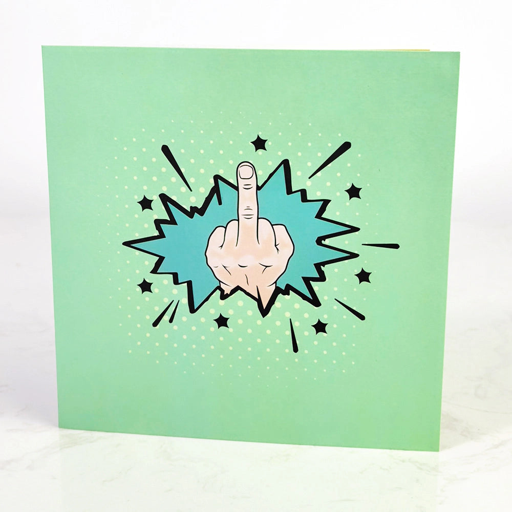 Funny Middle Finger 3D Pop Up Greeting Card