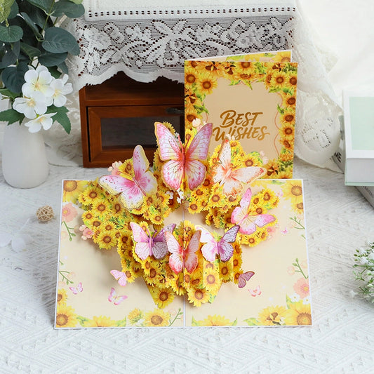 3D Sunflower Butterfly Pop-Up Card