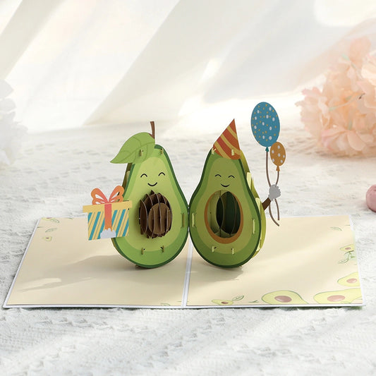 3D Avocado Birthday Pop-Up Card