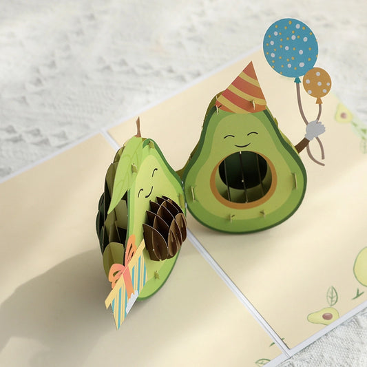 3D Avocado Birthday Pop-Up Card