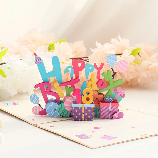 3D Birthday Pop-Up Card – Happy Birthday Gift Card with Balloons
