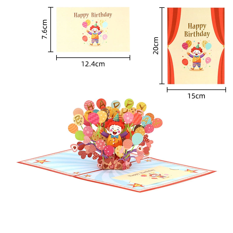 3D pop-up birthday card with dimensions 15 x 20 cm