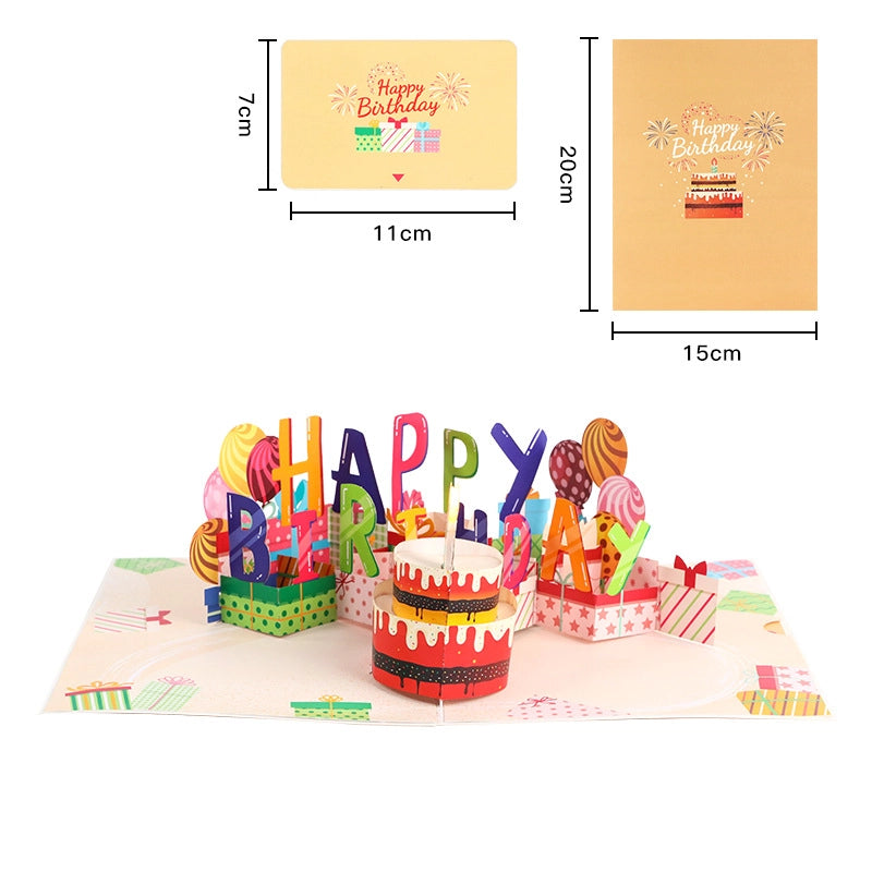 Birthday pop up card dimensions 15 x 20 cm