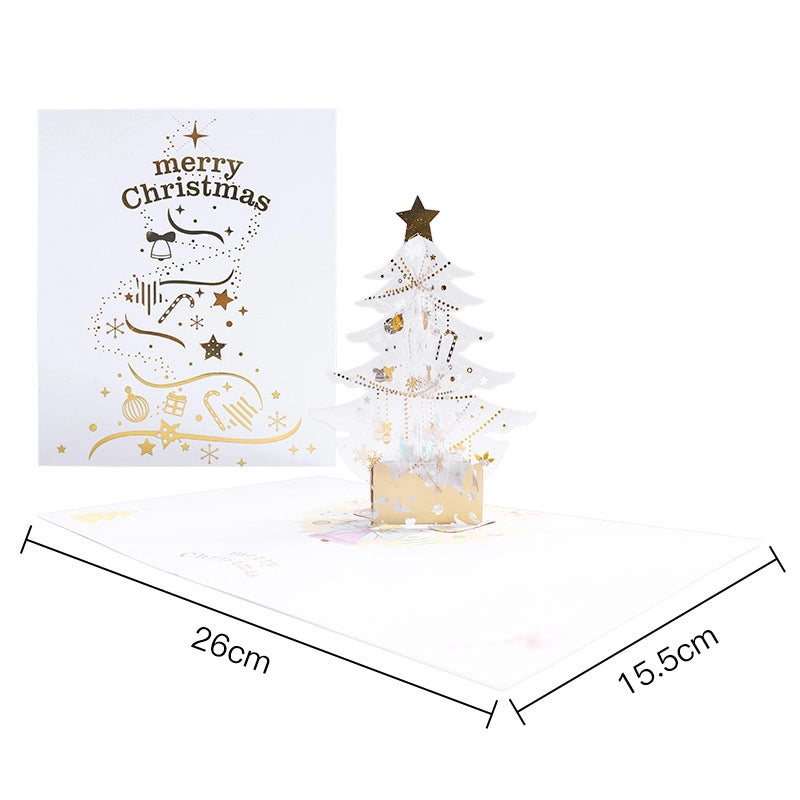 3D Pop-Up Christmas Card showing folded size of approximately 26 by 15.5 cm