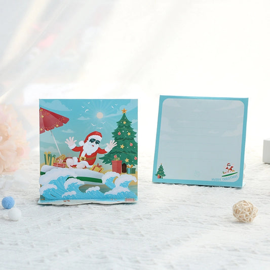 3D Christmas Pop-Up Card – Santa Claus Surfing Holiday Greeting Card