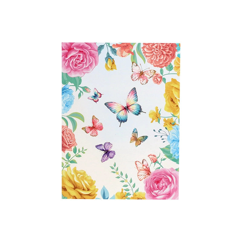 3D floral birthday greeting card with butterflies