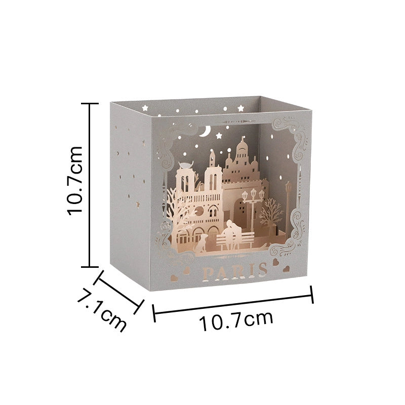 Paris 3D pop-up card dimensions 10.7 cm