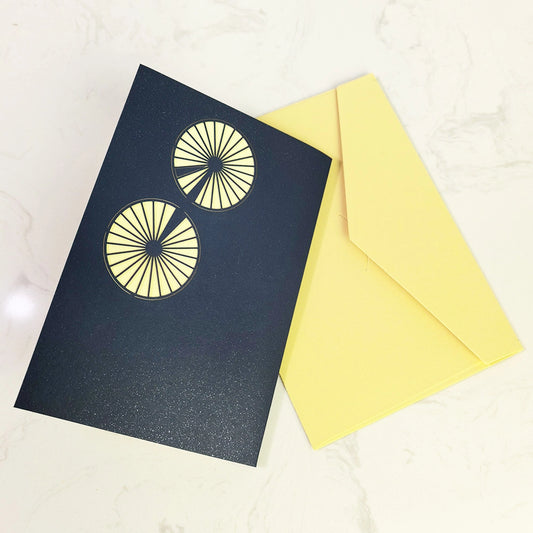 3D pop-up vintage bicycle greeting card with yellow envelope